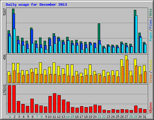 Daily usage for December 2013