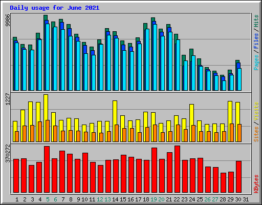 Daily usage for June 2021