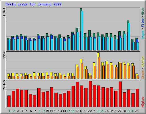 Daily usage for January 2022