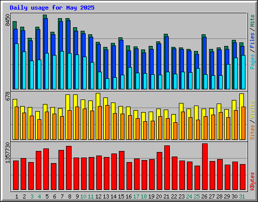 Daily usage for May 2025
