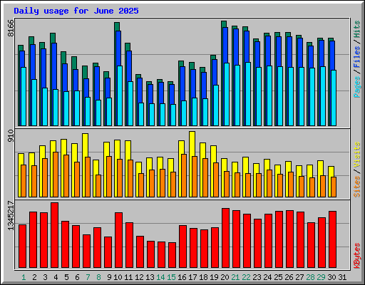 Daily usage for June 2025