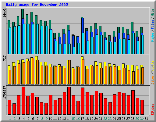 Daily usage for November 2025