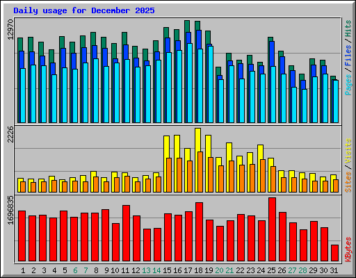Daily usage for December 2025