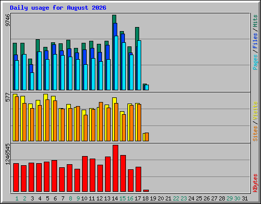 Daily usage for August 2026