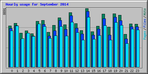 Hourly usage for September 2014