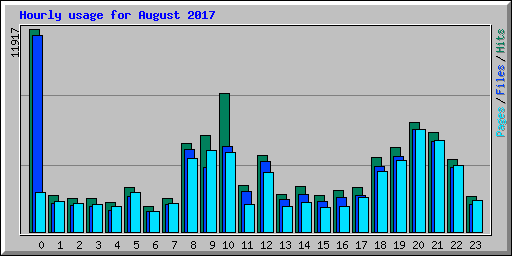 Hourly usage for August 2017