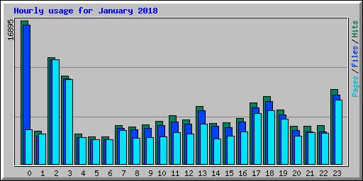 Hourly usage for January 2018