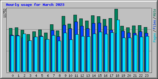 Hourly usage for March 2023