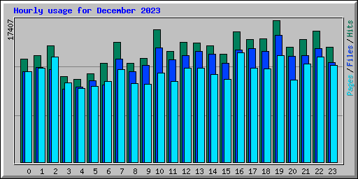 Hourly usage for December 2023