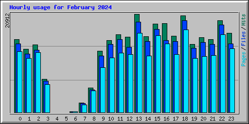 Hourly usage for February 2024
